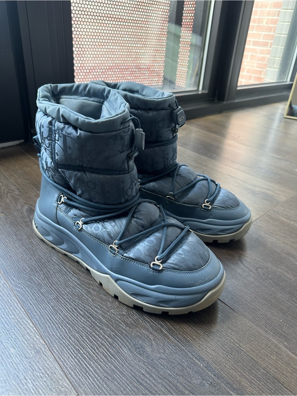 Dior Snow Boots Blue Oblique Nylon